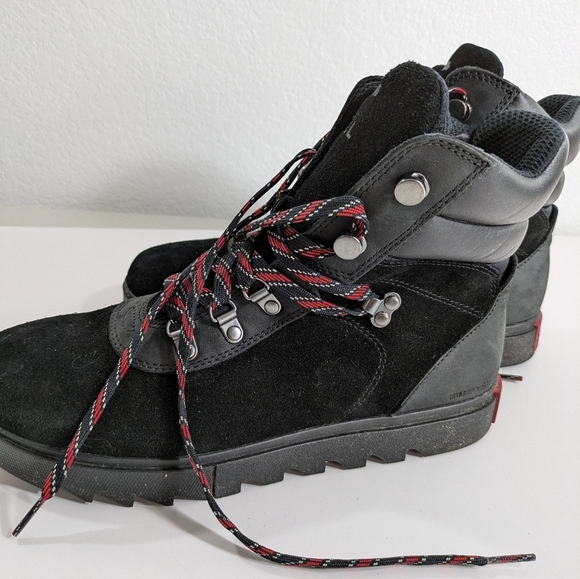 Sorel Black and Red Hiking Boots
